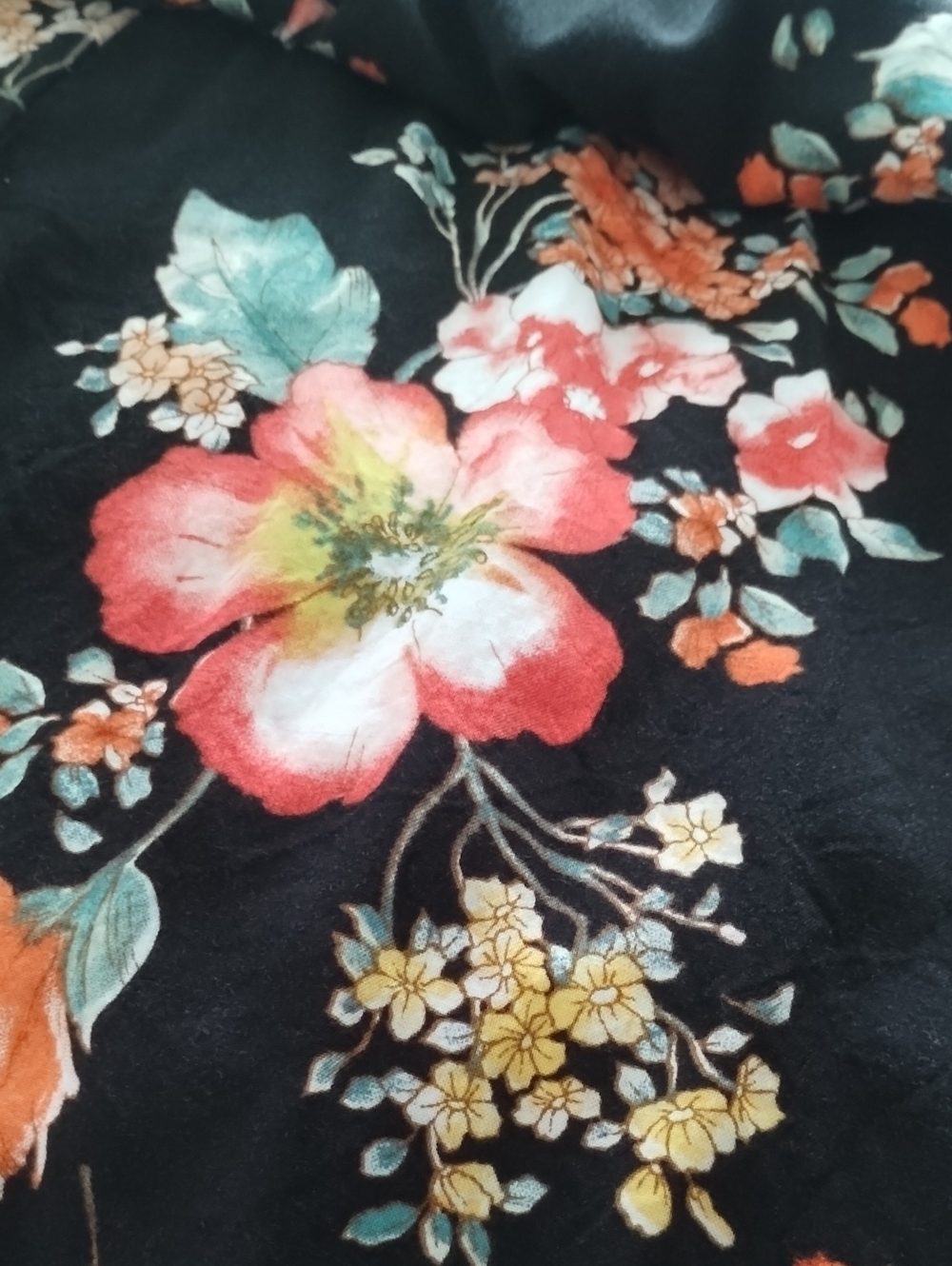 Band of Gypsies Off-Shoulder Maxi with Thigh Slit Black Floral - Picture 13 of 14